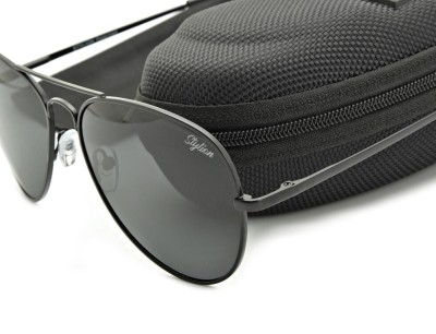Czarne Okulary Pilotki Przeciwsłoneczne Polaryzacyjne Stylion STL-03C1