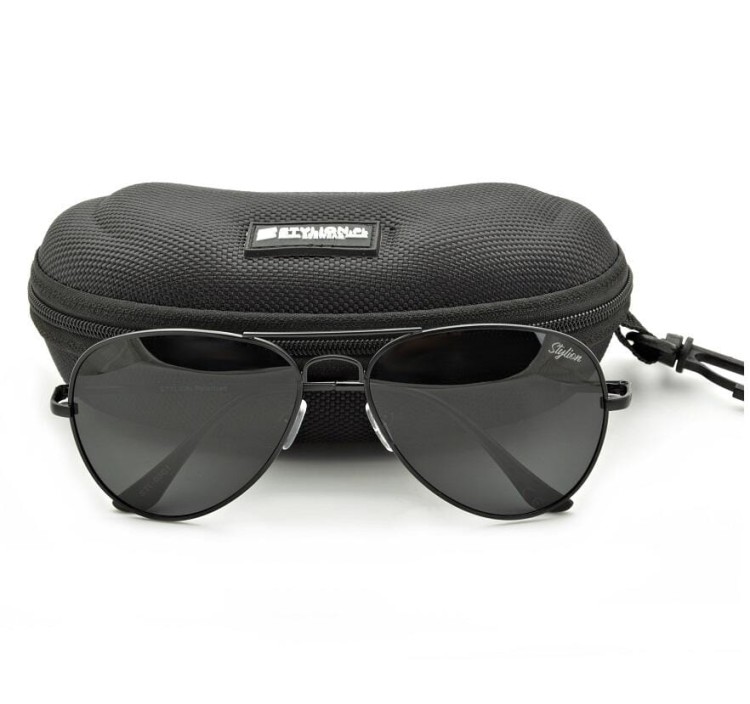 Czarne Okulary Pilotki Przeciwsłoneczne Polaryzacyjne Stylion STL-03C1
