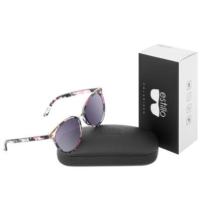 Damskie okulary przeciwsłoneczne polaryzacyjne w kwiatki EST-04