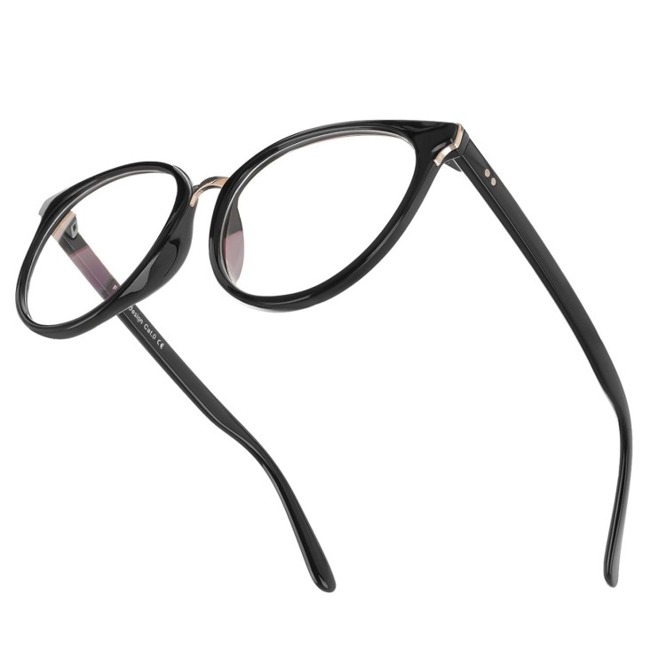 Okulary damskie zerówki kocie z filtrem Blue Light do komputera POL-BLF-727K czarne
