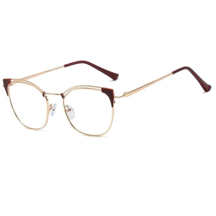 Okulary kocie do komputera damskie z filtrem BLUE Light zerówki 2565-4