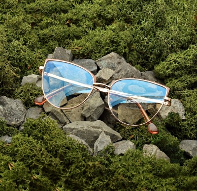 Okulary kocie do komputera damskie z filtrem BLUE Light zerówki 2586-5 złoty/brudny róż