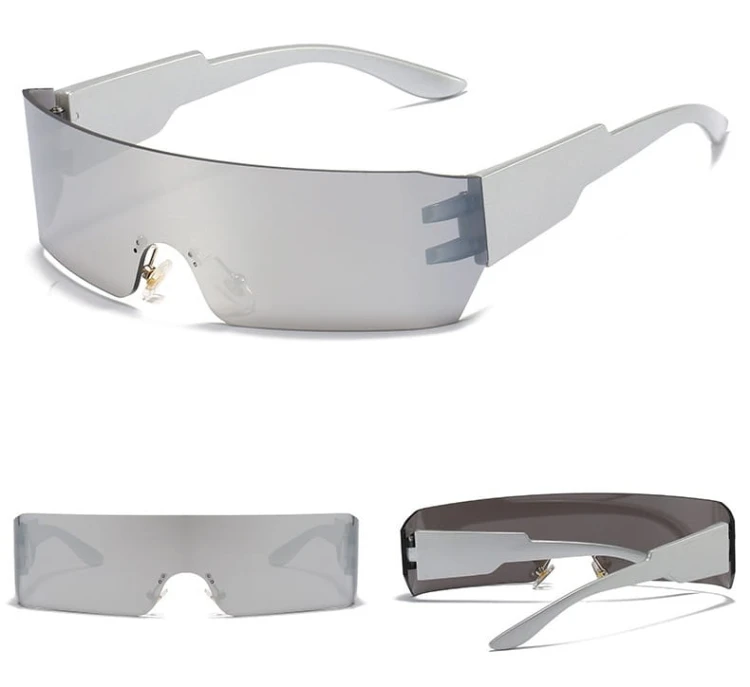 Futurystyczne okulary przeciwsłoneczne z filtrem UV400 Srebrne SVM-16A