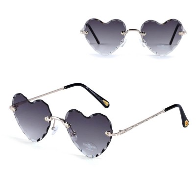 Damskie okulary przeciwsłoneczne Serca Glamour bezramkowe SKK-02