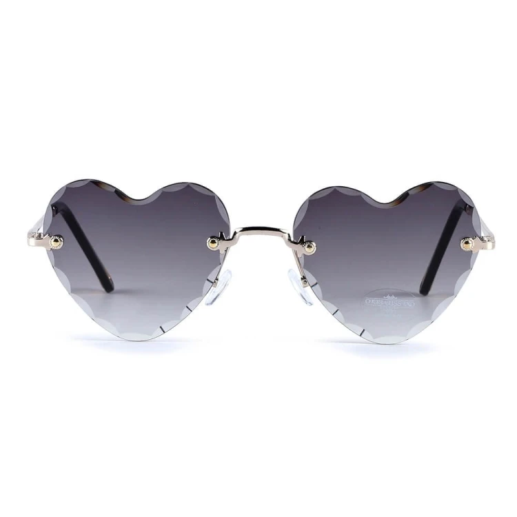 Damskie okulary przeciwsłoneczne Serca Glamour bezramkowe SKK-02