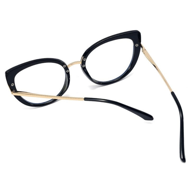 Okulary kocie do komputera damskie z filtrem BLUE Light zerówki 2582