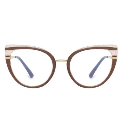 Okulary kocie do komputera damskie z filtrem BLUE Light zerówki 2582-2