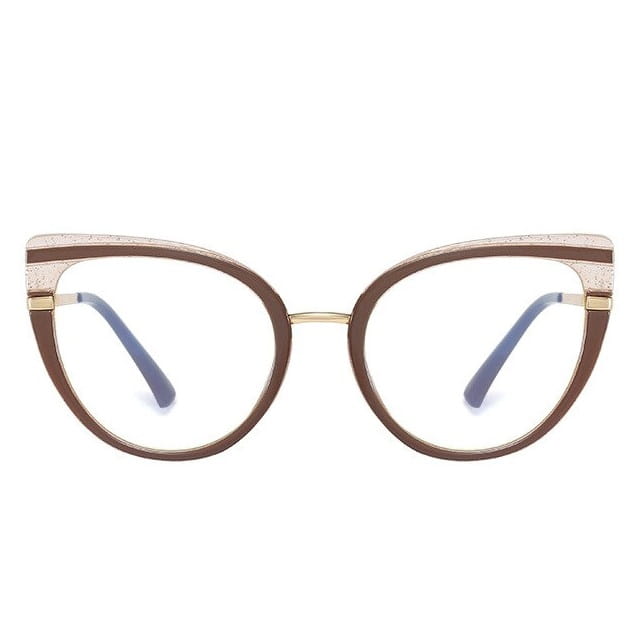 Okulary kocie do komputera damskie z filtrem BLUE Light zerówki 2582-2