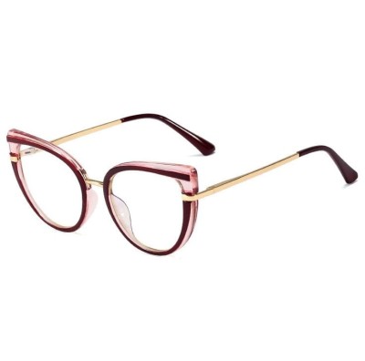 Okulary kocie do komputera damskie z filtrem BLUE Light zerówki 2582-3