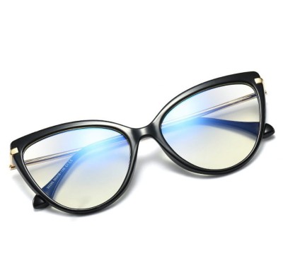 Okulary kocie do komputera damskie z filtrem BLUE Light zerówki 2563