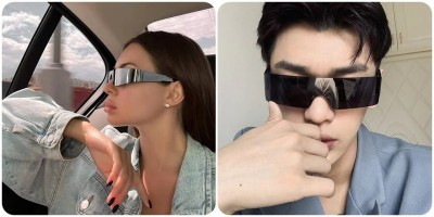 Futurystyczne okulary przeciwsłoneczne z filtrem UV400 Limonkowe SVM-16C