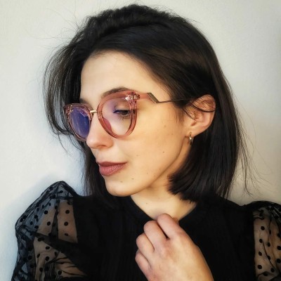 Okulary kocie do komputera damskie z filtrem BLUE Light zerówki 2570-3