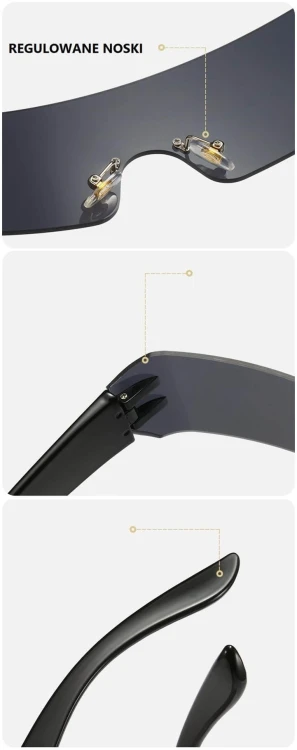 Futurystyczne okulary przeciwsłoneczne z filtrem UV400 Pomarańczowe SVM-16D