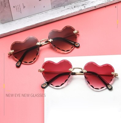 Damskie okulary przeciwsłoneczne Serca Glamour bezramkowe SKK-02A