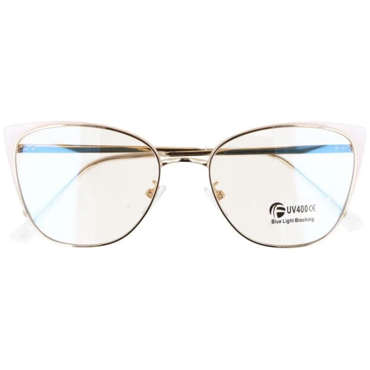 Okulary kocie do komputera damskie z filtrem BLUE Light zerówki 2585-1