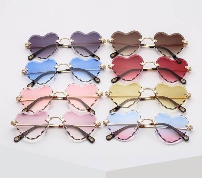 Damskie okulary przeciwsłoneczne Serca Glamour bezramkowe SKK-02A