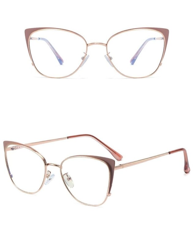 Okulary kocie do komputera damskie z filtrem BLUE Light zerówki 2585-5