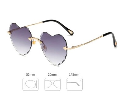 Damskie okulary przeciwsłoneczne Serca Glamour bezramkowe SKK-02B