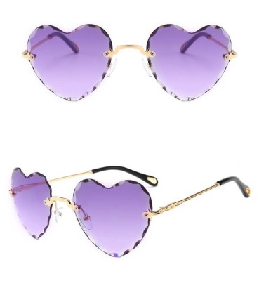 Damskie okulary przeciwsłoneczne Serca Glamour bezramkowe SKK-02C