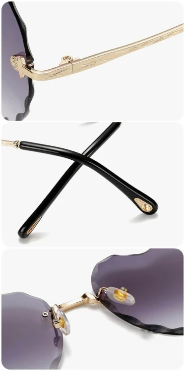 Damskie okulary przeciwsłoneczne Serca Glamour bezramkowe SKK-02D