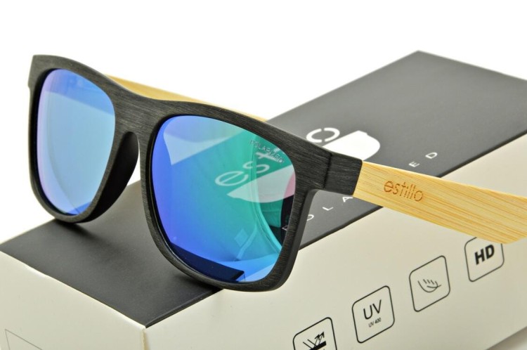 Drewniane męskie okulary przeciwsłoneczne z polaryzacją i filtrem UV400 EST-406A