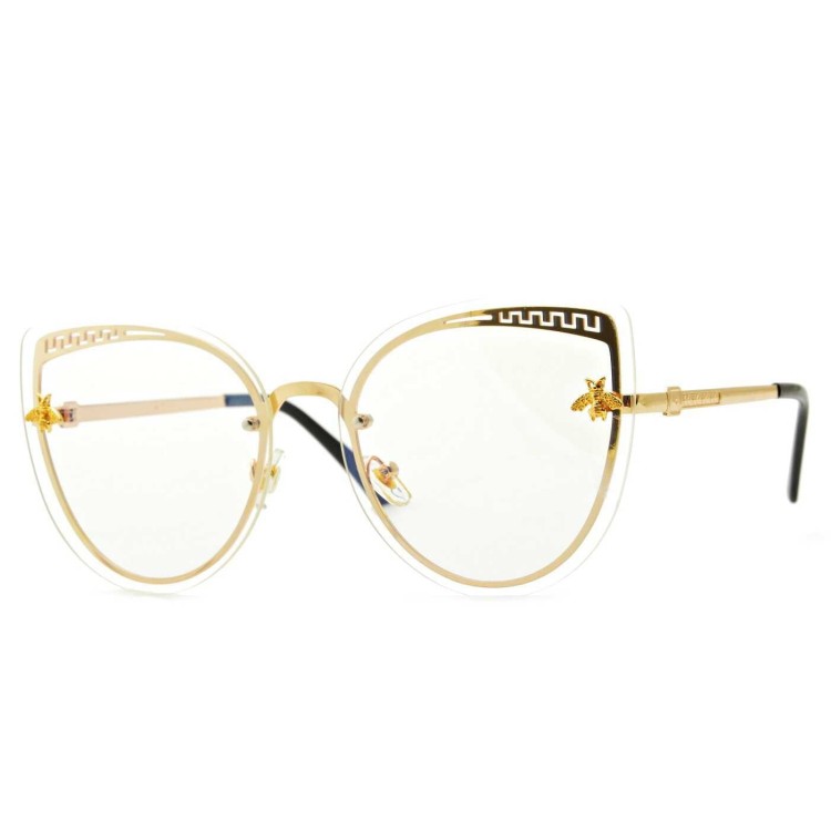 Damskie okulary do komputera z filtrem światła niebieskiego zerówki kolor złoty 2534-7