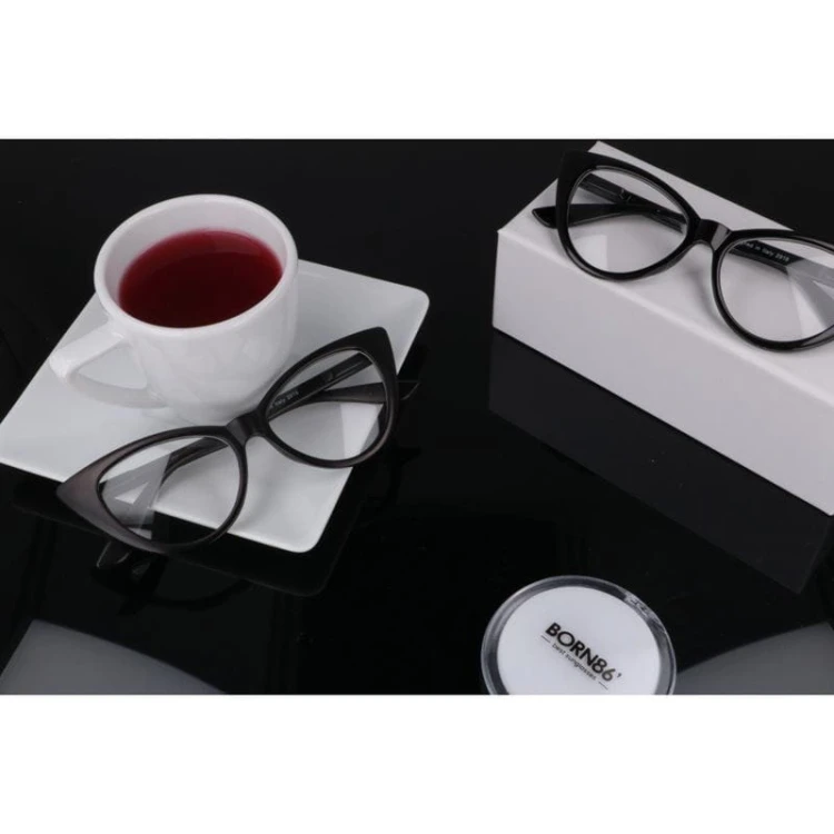 Okulary kocie oczy damskie zerówki ST212