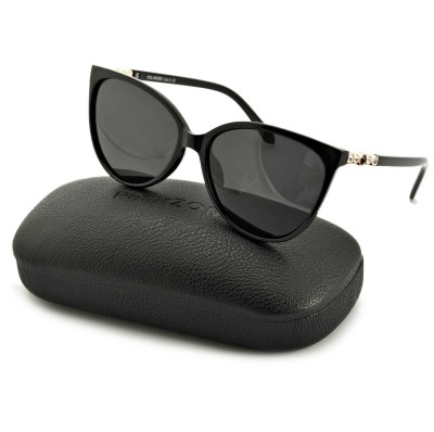 Okulary przeciwsłoneczne damskie polaryzacyjne kocie POL-828 czarne