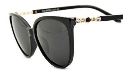 Okulary przeciwsłoneczne damskie polaryzacyjne kocie POL-828 czarne