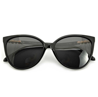 Okulary przeciwsłoneczne damskie polaryzacyjne kocie POL-828 czarne