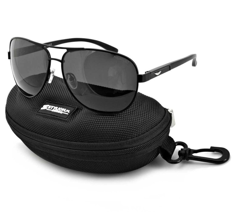 Czarne przeciwsłoneczne Pilotki Polaryzacyjne okulary Aviator POL-51-1