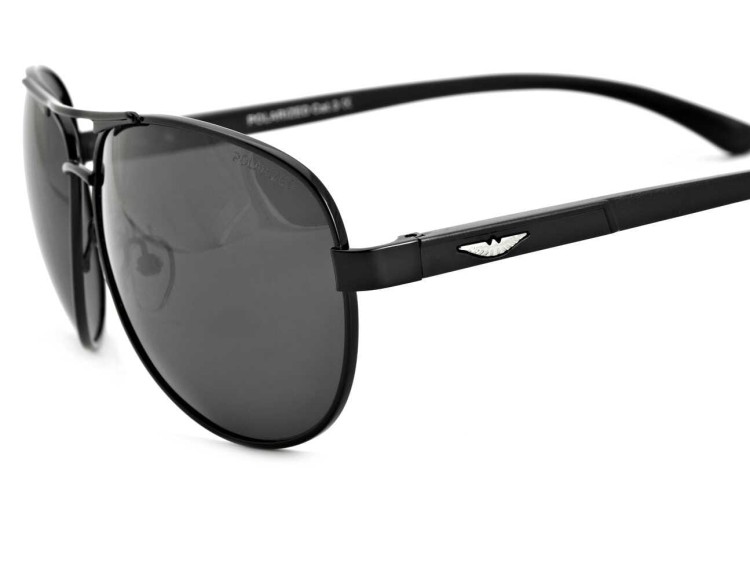 Czarne przeciwsłoneczne Pilotki Polaryzacyjne okulary Aviator POL-51-1