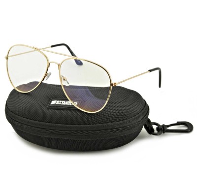 Złote Okulary Pilotki z filtrem światła niebieskiego do komputera zerówki R-BL-469K-1