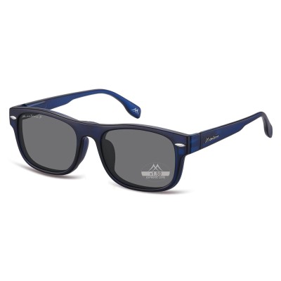 2w1 - Plusy +3.00 OKULARY DO CZYTANIA + NAKŁADKA PRZECIWSŁONECZNA z Polaryzacją CLIP-MRC-1B Niebieskie