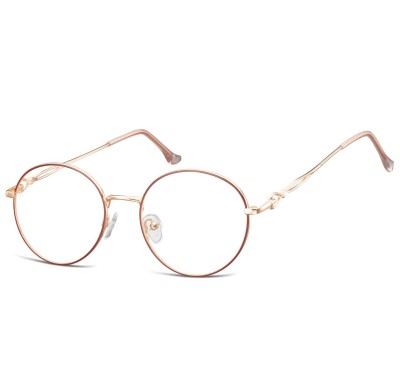 Okulary oprawki okrągłe zerówki metalowe korekcyjne L120