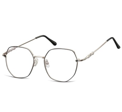 Okulary oprawki owalne zerówki metalowe korekcyjne L121B