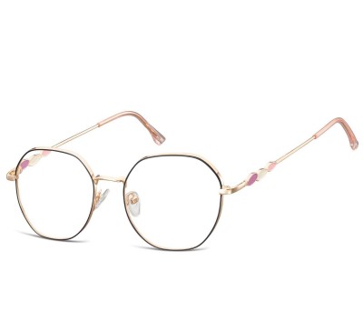 Okulary oprawki owalne zerówki metalowe korekcyjne L122A