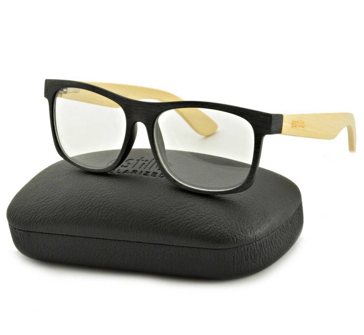 Drewniane okulary z filtrem BLUE LIGHT zerówki do komputera EST-113K-1M