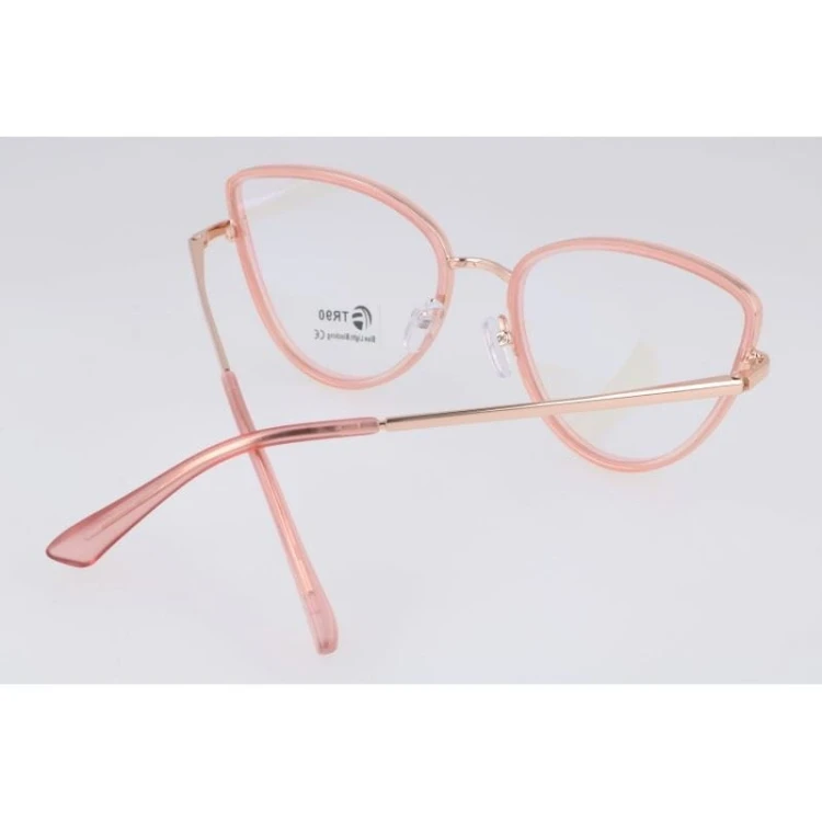 Okulary kocie do komputera damskie z filtrem BLUE Light zerówki 2588-2