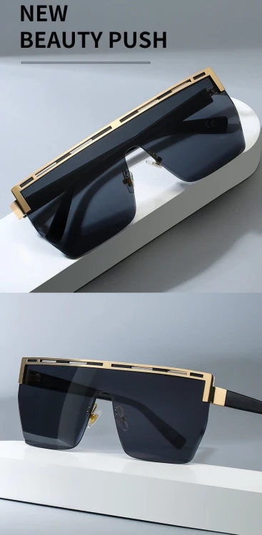 Damskie okulary przeciwsłoneczne Glamour półramkowe kwadratowe pełne szkło SKK-04E