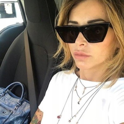 Damskie kocie okulary przeciwsłoneczne czarne STL13