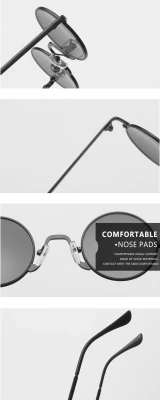 Okulary przeciwsłoneczne stalowe Okrągłe Lenonki UV400 SKK-01A