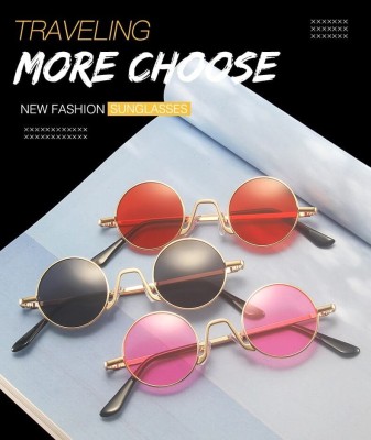 Okulary przeciwsłoneczne stalowe Okrągłe Lenonki UV400 SKK-01B