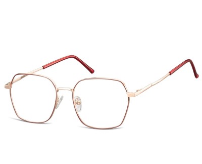 Okulary zerówki oprawki optyczne 913 różowe złoto + czerwień