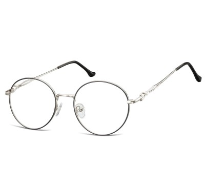 Okulary oprawki okrągłe zerówki metalowe korekcyjne L120B