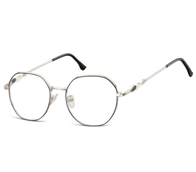 Okulary oprawki owalne zerówki metalowe korekcyjne L122B