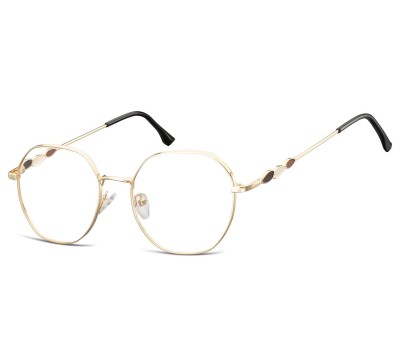 Okulary oprawki owalne zerówki metalowe korekcyjne L122C