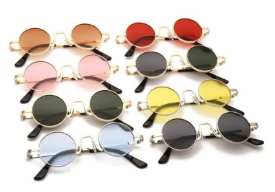 Okulary przeciwsłoneczne stalowe Okrągłe Lenonki UV400 SKK-01B