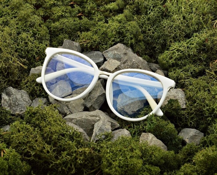 Białe okulary damskie z filtrem BLUE LIGHT do komputera zerówki EST-109K-5