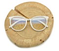 Białe okulary damskie z filtrem BLUE LIGHT do komputera zerówki EST-109K-5